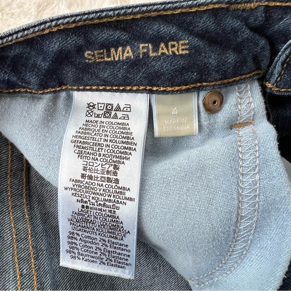 Michael Kors Selma Flare Button Front High Rise Jeans Blue Size 4 - Picture 9 of 15